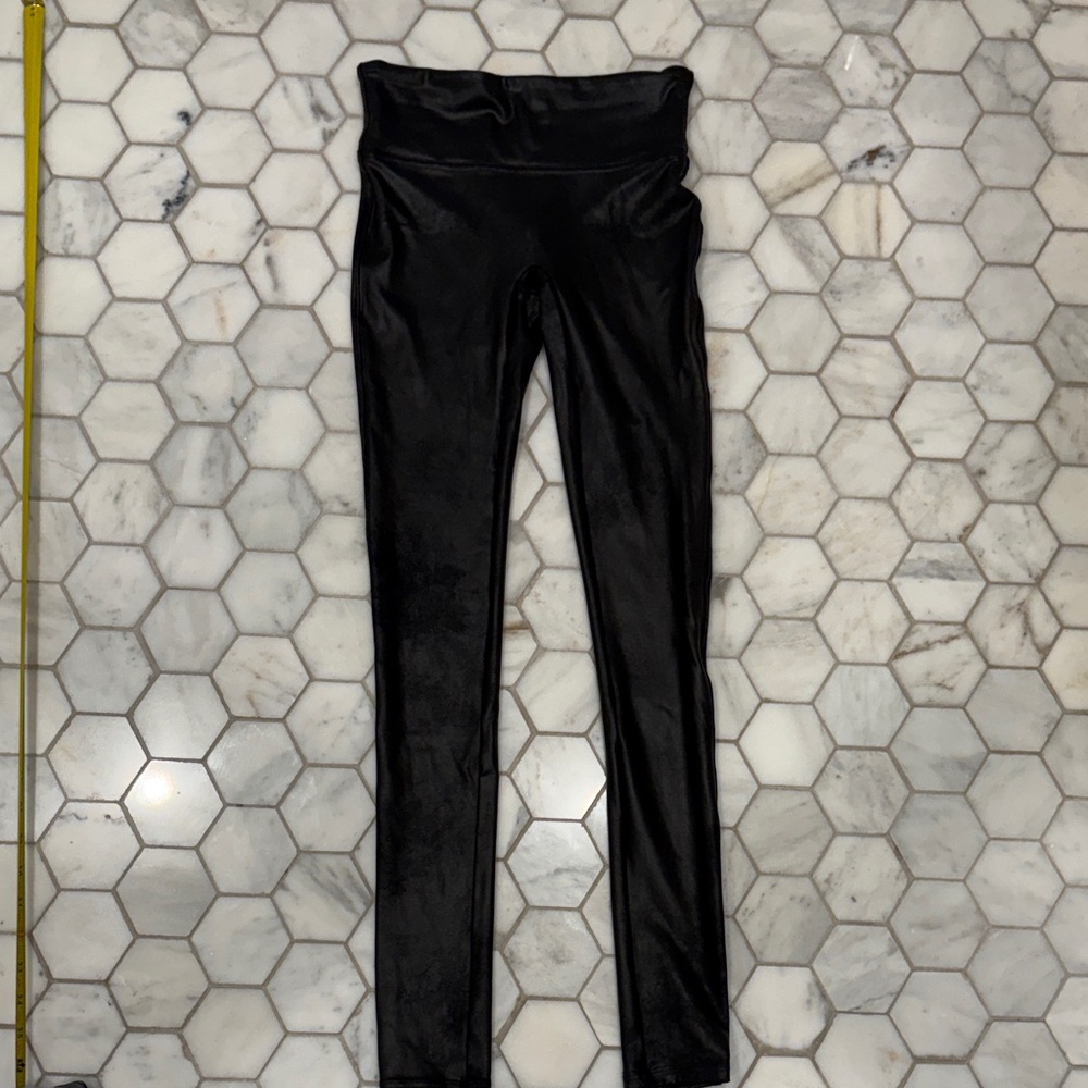 Ladies Spanx Faux Leather Black Leggings